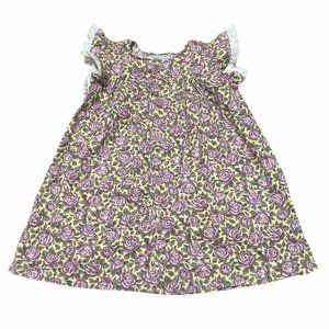 VTG Handmade Sleeveless Floral Rose Purple Dress